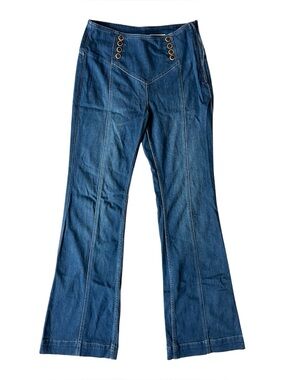 PILCRO & THE LETTERPRESS SET SAIL SEAM FLARED JEANS SIZE 28